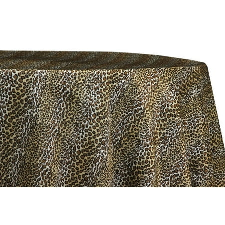 

12 Pieces Satin 120 Round Tablecloth 100% Polyester - Leopard Design