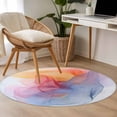 thumbnail image 4 of Round Rugs 3Ft, Modern Abstract Art Round Area Rug Washable Indoor Throw Carpet, Colorful Wave Small Non Slip Circle Rug for Bedroom Living Room Home Decor Aesthetic, 4 of 8