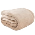 thumbnail image 2 of Trailmaker Plush Fleece Throw Blanket; Cozy 200 GSM for Living Room, Couch, Bedding 80"L x 60"W (Khaki), 2 of 5
