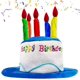thumbnail image 1 of Happy Birthday Hat, Plush Happy Birthday Cake Hat (1 Piece) Banmo, 1 of 5