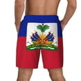 thumbnail image 2 of Men's 2 in 1 Swim Trunks with Compression Liner Haitian Flag Quick Dry Beach Shorts, 2 of 6