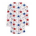 thumbnail image 5 of Zivyakyron Patriotic Tshirts Shirts for Women Summer 4th of July Beach Tops for Woman Casual Loose 3/4 Sleeve Clothes, 5 of 5