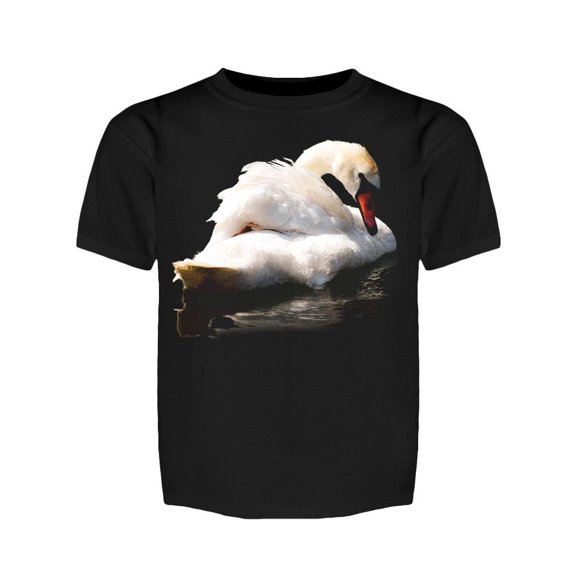 A Cute White Swan Swimming Tee Girl's -Image by Shutterstock