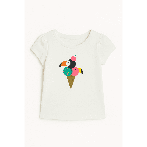 Wonder Nation Toddler Girls Graphic Tee with Short Sleeves, Sizes 18M–5T