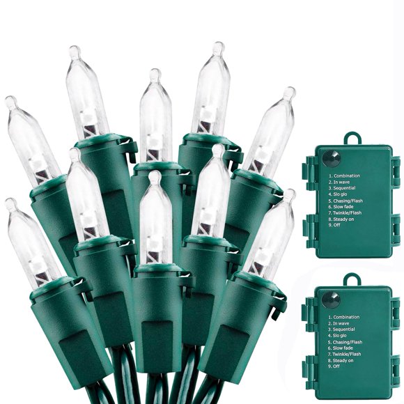 Luces navideñas ASENEK que funcionan con pilas, 50 LED, color blanco cálido