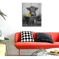thumbnail image 4 of Canvas Wall Art Cute Cow With Sunflower In Bathtube Canvas Print Contemporary Painting Bathtub Wall Decor Funny Artworks Home Decor For Bathroom Living Room Bedroom Framed Ready To Hang 12x16 Inch, 4 of 6