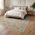 thumbnail image 3 of ODIKA 6'x9' Washable Area Rug Non-Slip, Easy Care, Cream Beige Retro Ornamental Vine Motif Faded Entryway Waffle for Family Room, Living Mater Bedroom, 3 of 7