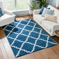 thumbnail image 5 of Well Woven Harbor Trellis Dark Blue Quatrefoil Geometric Modern Area Rug 5'3" x 7'3", 5 of 8