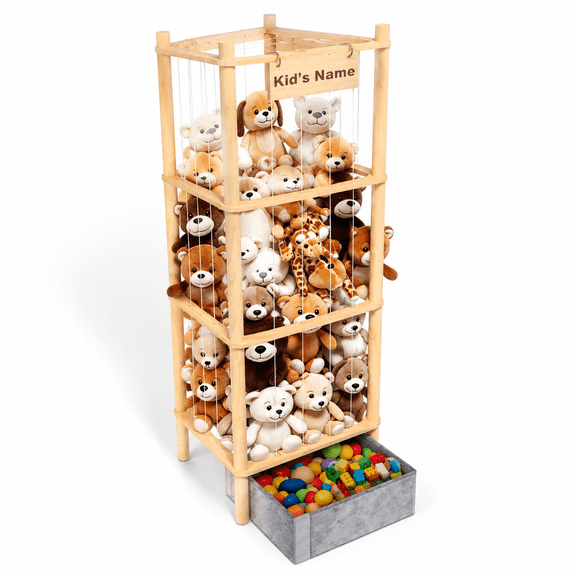 Stuffedl Storwiths Tray 57in Large Wooden Stuffy Plushies Holder Extra Capacityls Zoo Organizer For Rooms Playrooms & Bedrooms