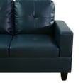 thumbnail image 6 of Hommoo L Shaped Sectional Couches and Sofas, 4-Seat Semi Semi PU Synthetic Leather Sectional Sofa Sets, Modern Living Room Furniture Sets, 17.5'' Back Height, Peacock Blue(No Ottoman), 6 of 8