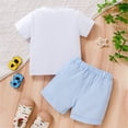 thumbnail image 5 of KPOPLK 2Pcs Toddler Baby Boy Outfit 12 18 24 Month 2T 3T 4T Kids Shirt Tops + Shorts Set Truck Embroidery Summer Clothes Size 18-24 Months,White, 5 of 7
