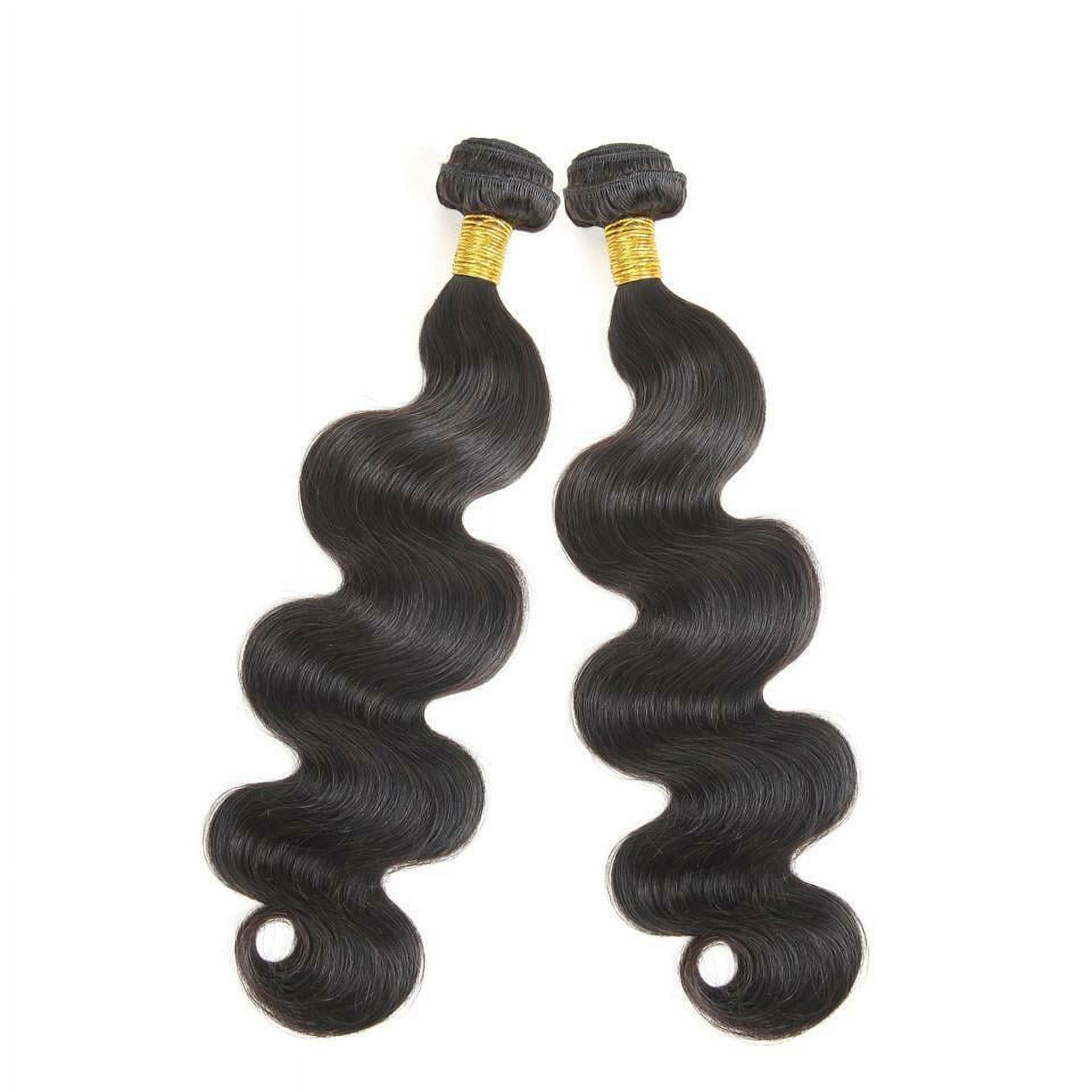 Ustar Body Wave Bundles with Frontal Human Hair Bundles with Lace Frontal (20 22+22, Natural Black) Brazilian Body Wave Hair Virgin Hair Ear to Ear 13x4 Frontal with 2 Bundles