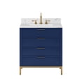 thumbnail image 2 of Water Creation Bristol 30" Wood Single Bathroom Vanity in Monarch Blue and White, 2 of 6