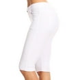 thumbnail image 2 of Women's Bermuda Stretchy Jean Shorts with 5 Pockets Cotton Blend, White S, 2 of 4