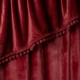 thumbnail image 5 of PAVILIA Fleece Throw Blanket for Couch with Pom Pom Fringe, Maroon Burgundy Red, Soft Cozy Fuzzy Flannel Blanket for Sofa Bed, Lightweight Plush All Season Throw, 50x60 Inches, 5 of 9