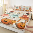 thumbnail image 3 of Manfei Lovely Cat Kitten Bed Sheets,Funny Pumpkin Lantern King Sheets,Kids Happy Halloween Sheet Set For Teens,Luxury Bedroom Decor,4-Piece, 3 of 7