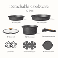 thumbnail image 2 of CAROTE 10-Piece Nonstick Pots and Pans Set, Kitchen Cookware Set with Detachable Handle, Induction Compatible, Dark Gray, 2 of 9