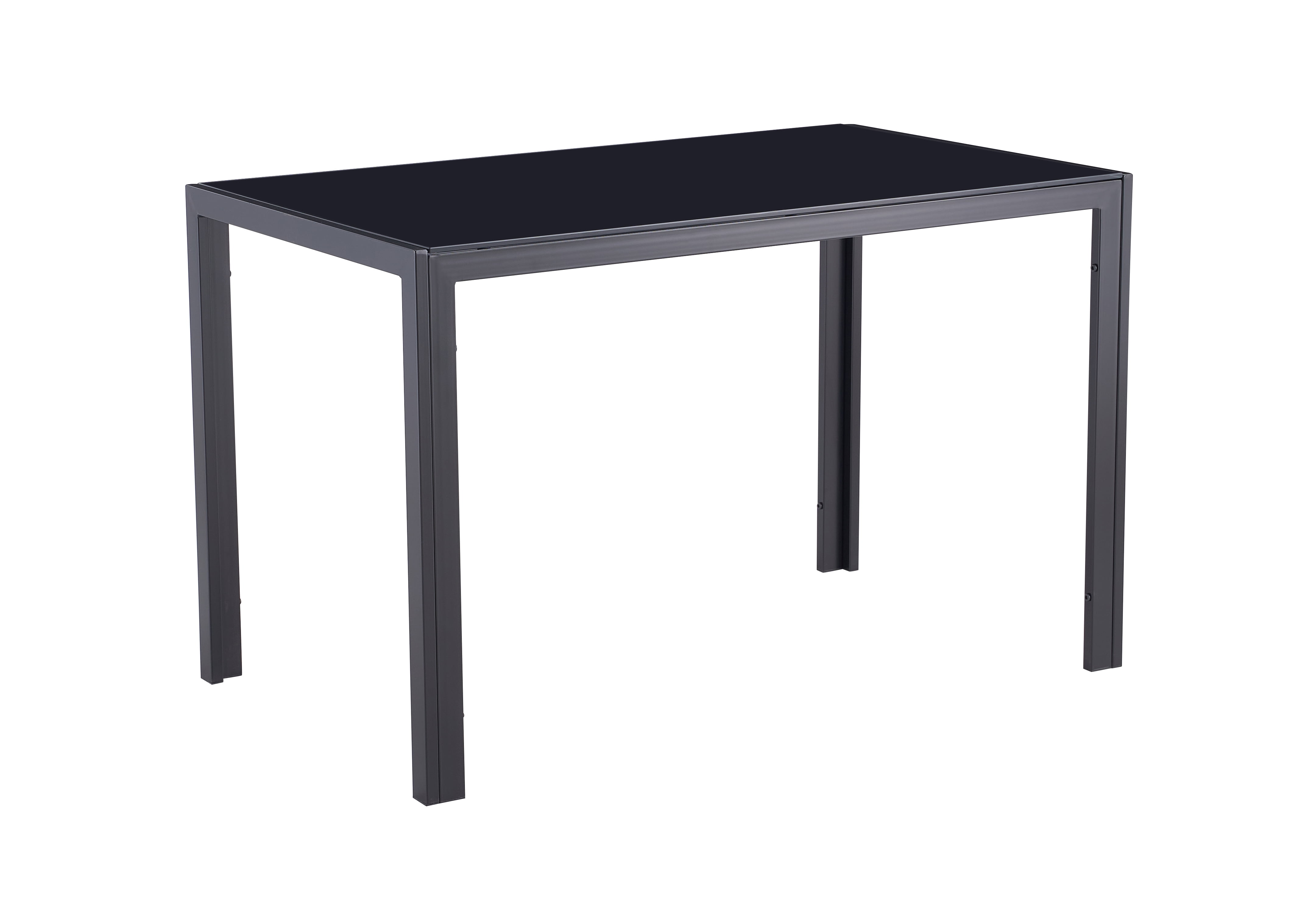 Euroco 47.24" Glass Dining Table for 4,Rectangular Kitchen Glass Table with Metal Legs for Kitchen Living Room