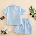 thumbnail image 6 of HAYIMI Toddler Boys Girls Short Sleeve Summer Casual Gentleman Tops Solid Color Shirts T Shirt Shorts Outfit Sets Leisure Clothes Sets, 6 of 6