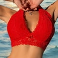 thumbnail image 5 of Ofreoo Floral Lace Halter Bralette for Women Unpadded Wirefree Bra Crop Top with Hook and Eye Closure Back Deal of the Week, 5 of 8