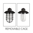 thumbnail image 3 of Bronze Stevenson 1-Light Indoor Dimmable Pendant with Clear Seedy Glass and Metal Wire Shade, 3 of 9