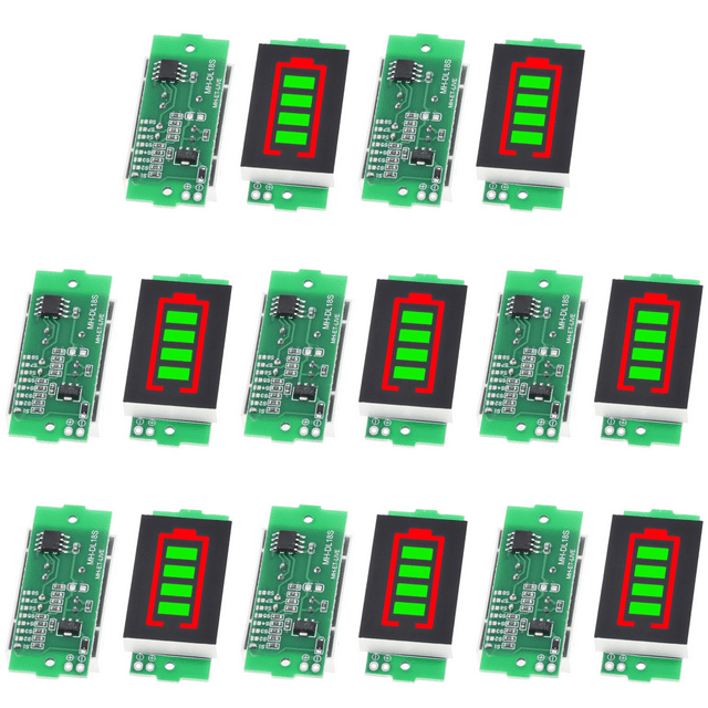 Módulo Indicador Capacidad Batería Litio 1/2/3/4/6/7/8S Pantalla LED () Verde