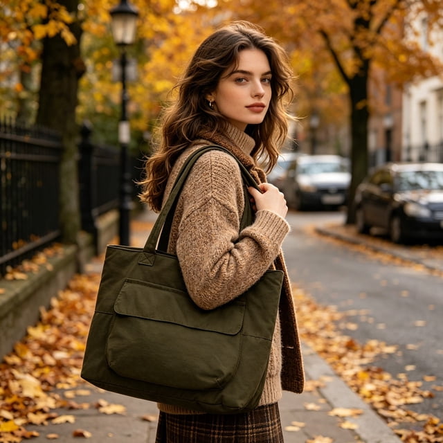 Bolsa Tote de Mujer Ligera con Gran Capacidad, Nylon Repelente al Agua, Estilo de Hombro y Mano, Múltiples Bolsillos para Trabajo, Escuela y Uso Diario