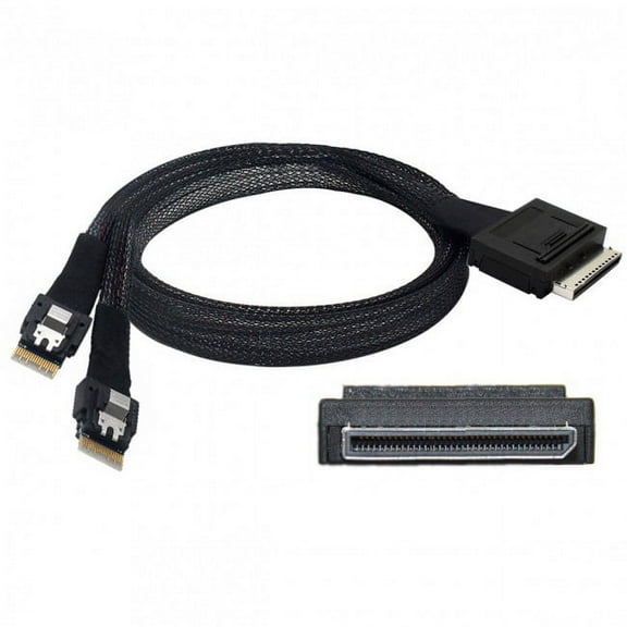 CY OCuLink PCIe PCI-Express SFF-8611 8x 8-Lane to Dual SFF-8654 Slimline 4x SSD Data Active Cable 50cm