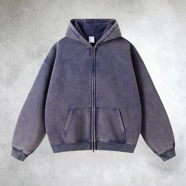 MHFRRA Sudadera con Capucha Tie-Dye, Desgastada, Lavada, Forrada, Cálida, Informal, Suave y Acogedora Azul