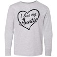 thumbnail image 3 of Inktastic I Love My Auntie in Black Chalk Heart Long Sleeve Youth T-Shirt, 3 of 5
