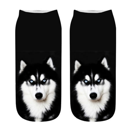 

KEVCHE Popular Funny Unisex Short Socks 3D Dog Printed Anklet Socks Casual Socks