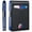 Blue, variant on Men's Carbon Fiber Large Capacity Anti-Theft Swiping Leather Card Holder Wallet Purse