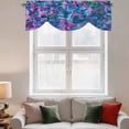 thumbnail image 3 of Tie Up Valances for Windows, Purple Green Waves Adjustable Valance Curtains Window Treatment for Living Room/Bedroom Windows, Modern Abstract Art Rod Pocket Kitchen Curtains & Drapes 54x18 Inch, 3 of 9