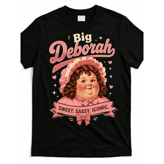 Big Deborah Retro Graphic Tee for Women, Cute Vintage Inspired Character T-Shirt, Funny Casual Short Sleeve Crew Neck Cotton Top