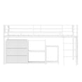 thumbnail image 2 of Ktaxon Twin Low Loft Bed with Storage, Metal Frame with LED Lights, Reversible Ladder and Toy Basket, White, 2 of 6