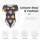 thumbnail image 4 of Balery Cute Puffer Fish Body de cuello redondo de manga corta para mujer Tops de manga corta Tops básicos-Small, 4 of 7