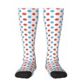 thumbnail image 2 of Picia Women Crew Soft Moisture-wicking Socks Red Blue Polka Dots Pattern Design Cotton Socks, One Size fit All, 2 of 9