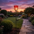 thumbnail image 5 of Solar Hand Blown Glass Rose Garden Stake Light Outdoor Decorative Ground Insert Art Glass Flower Yard Ornament, 5 of 7