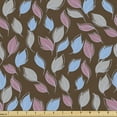 thumbnail image 1 of Leaves Fabric by the Yard, Foliage Pattern with Dark Toned Backdrop Doodle Style Composition of Nature Image, Decorative Upholstery Fabric for Sofas and Home Accents, Multicolor by Ambesonne, 1 of 5