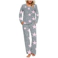 thumbnail image 2 of Jamicy Womens Loungewear Christmas Gift Womens Pajama Sets 2 Piece Pjs Sleepwear Soft Comfy Loungewear Long Sleeve Pullover Top and Pants, 2 of 6