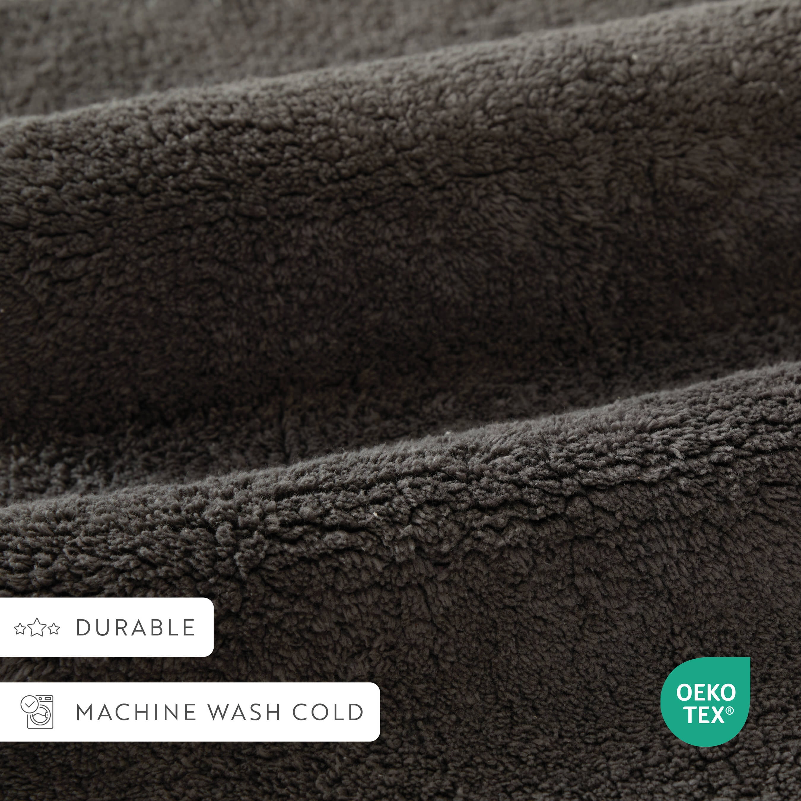 100% Cotton Reversible Solid Bath Mat by Comfort Canopy, Gray, 24" x 17"
