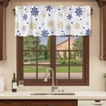 thumbnail image 6 of 2 Pack Valances for Window, Merry Christmas Short Curtains for Kitchen Bedroom Living Room, Winter Xmas Snowflakes Blue Yellow Rod Pocket Small Window Treatment Valance Drapes 42 x 12 Inch, 6 of 8