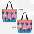 thumbnail image 3 of Naloa Beach with Palm Trees Tote Bag for Women, Foldable Tote Bag With Zipper, Large Shoulder Bag, Top Handle Handbag for Travel, Work, Shopping, 3 of 9