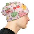 thumbnail image 6 of Beanie Hats for Men and Women, Pink Pastel Fruit Motif Patterns Adult Unisex Knit Hat Winter Warm Skull Cap, 6 of 7