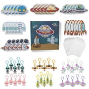 FUNSLANE ThinkMax 30 Pack Space Valentines Cards for Kids with Keychain Travel in Space,Valentines Day Cards for Kids Classroom, Valentines Party Favor