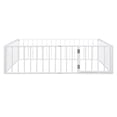 thumbnail image 4 of DreamBuck Queen Montessori Floor Bed with Safety Fence and Door, Metal Floor Bed Frame, Minimalist Versatile Floor Bed for Bedroom, Queen Bed Frame for Playroom, White, 4 of 9