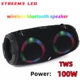 thumbnail image 2 of Portable Waterproof 100W High Power Bluetooth Speaker RGB Colorful Light Wireless Subwoofer 360 Stereo Surround TWS FM Boom Box, 2 of 6