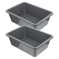 Phlegsive 2pcs Commercial Plastic Bus Box Utility Tote Bus Tub Washing Basin Tub with Handle for Restaurant