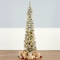 thumbnail image 4 of National Tree Company 6 ft. Pre-Lit Artificial Pencil Slim Christmas Tree, Green, Nooksack Fir, Flocked, 250 Warm White LED Lights, Includes Stand, 4 of 4