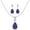 Amethyst and White, variant on Jewelry Set for Women, Natural Pear shaped 7x5mm Amethyst and 3mm Natural White Topaz Pendant Necklace and Matching Pear Shaped Amethyst and White Topaz Stud Earrings
